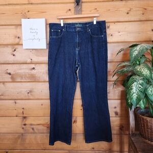 L. Ralph Lauren Jeans LRL Vintage Jeans Dark Wash Boot Cut High Rise Sz 16 X 32"